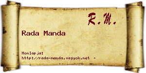 Rada Manda névjegykártya